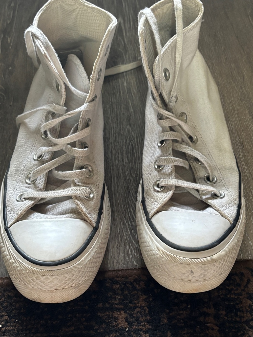 Converse High Top Sneakers in Off-White
